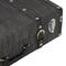 Black Fabric Woven Storage Decorative Trunk with Silver Latches & Buckles Set